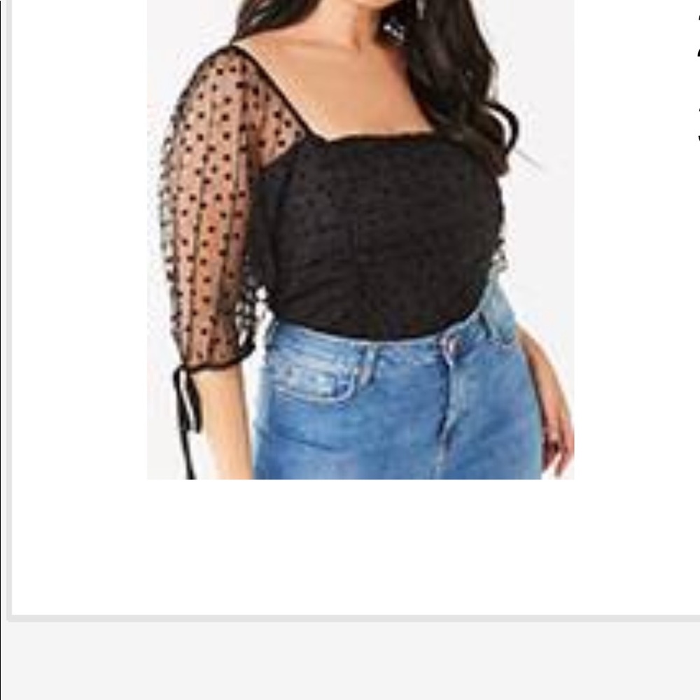Black Mesh Runched Top